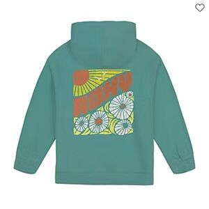 Roxy Teal Hoodie with Yellow Graphic